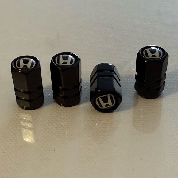 Honda Valve Stem Caps in Black Set of 4 NWT - Picture 3 of 4